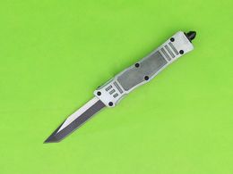 Zilver 7 inch 616 mini automatisch tactisch mes 440C zwart tweekleurig mes zink-aluminium legering handvat EDC-zakmessen met nylon schede