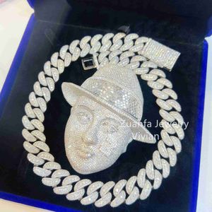 Plata 925 Diamante Personalizado Efecto 3d Colgante Hip Hop Joyería Completamente Iced Out Vvs Moissanite Luxury