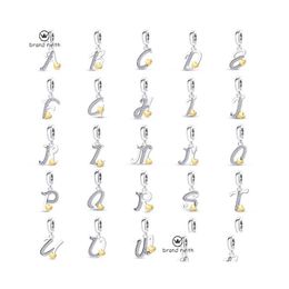 Silver 925 Sier for Women Charms Bijoux Perles 26 Lettres anglaises Drop Livrot Dhouw