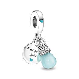 Silver 925 Sterling Sier Dangle Charm Glow-in-the Darkbb Double Baby Pacification DIY Perle Fit Charmes Bracelet Bijoux Drop Livraison Dhoxv