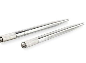 Zilveren Aluminium Professionele Handleiding Tattoo Pen Permanente Make-up Tatoeage Pennen 3D Wenkbrauw Borduurwerk Microblading
