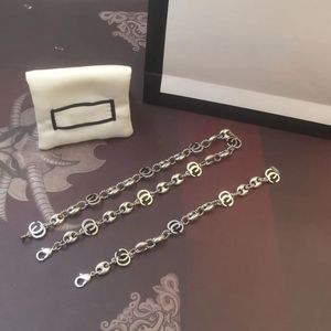 Zilveren en gouden ketting met grote kettingman en vrouwen designer ketting G Jewelry Fashion Necklace cadeau