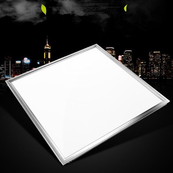 Panneau lumineux led plat/suspendu cadre argent et blanc 60*60cm