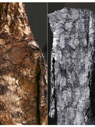 Le bronzage de fissure de cendre d'argent est un sentiment de tissu de laine de fourrure créatif tissu de créateur de manteau en peluche