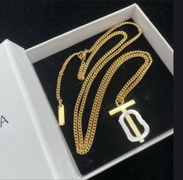 Zilveren b -letter hanger gouden ketting ketting 18k goudplaten vrouwen mannen kettingen Valentijnsdag verjaardagscadeau ontwerper sieraden hbbn2 -11