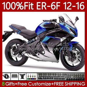 Cuerpo OEM azul plateado para KAWASAKI NINJA 650R ER 6F ER-6F ER6 F 2012 2013 2014 2015 2016 Carrocería 136No.66 650-R 650 R 2012-2016 ER6F 12 13 14 15 16 Molde de inyección Carenado