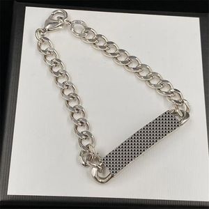 Silver Box Plate Charmarmbanden Women Simple Link Chain armbanden vrouwelijk jubileumfeestje geschenk sieraden met doos