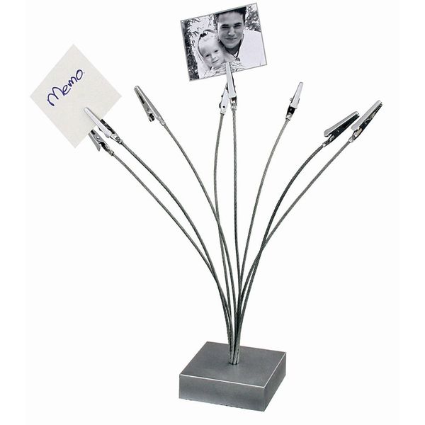 Silver Boxy Base Multi Wire Photo Clips 8 Branch Memo Holders Table Place Card Abrazaderas Exihibition Display ZC1467