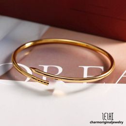 Pulsera de plata para mujer Diseñador de pulseras de uñas 18k Joyas de oro Brazalete de oro para mujer Pequeñas pulseras de playa brazaletes para mujeres pulseras hermanas joyas