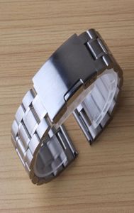 Bracelet argenté bande de montre en acier inoxydable solide en métal de montre métalche de haute qualité de haute qualité 18 mm 20 mm 22 mm pour hommes 1605931