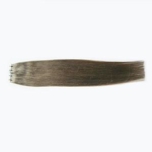 Cheveux brésiliens argentés 100g 40 pièces/ensemble Extension de bande gris argenté cheveux de trame de peau 12 