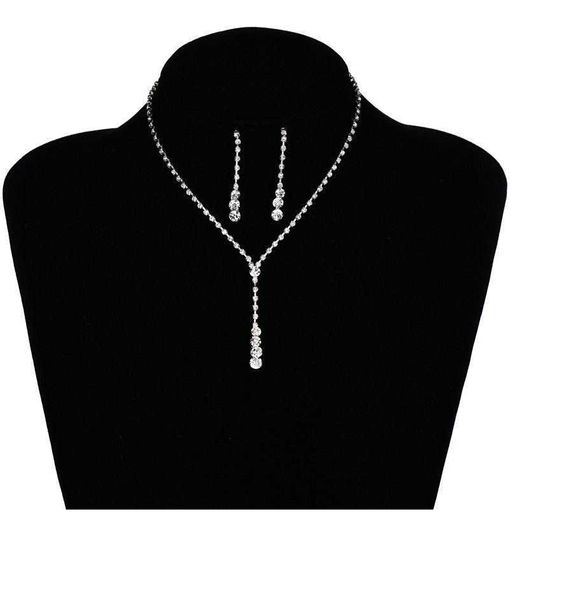 Bijoux en argent Collier d'oreille nuptiale Set Bijoux de Prom