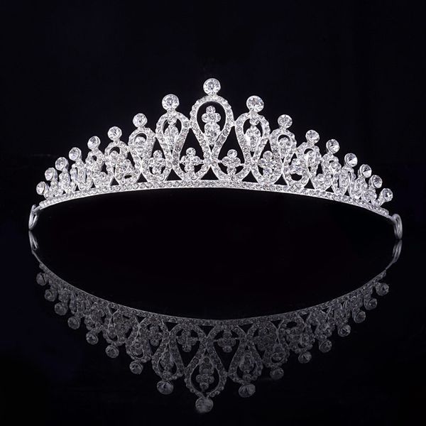 Argent mariée diadème couronne Vintage mariée diadèmes et couronnes de mariage pour les femmes coiffure Simple élégant femme cheveux accessoires