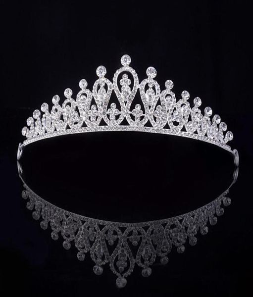 Silver Bridal Tiara Crown Vintage Bride Wedding Tiaras and Crowns For Women Headress Simple Elemy Female Hair Accessories 2746588