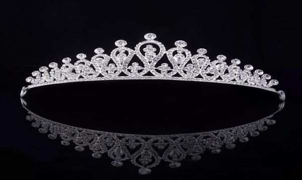 Tiara nupcial plateada, corona Vintage para novia, tiaras y coronas de boda para mujer, tocado, accesorios para el cabello femeninos con estilo Simple 9744400