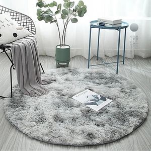 Alfombra redonda gruesa con beso de burbujas plateadas, alfombras para sala de estar, hogar suave, dormitorio, habitación de niños, decoración de salón de felpa 231220