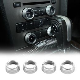 Zilveren Auto Airconditioning Schakelaar Knop Ring Trim Cover voor Ford Mustang 2011-2014 Auto Interieur Accessoires