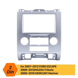 Silver Car DVD Radio Fascia Cadre Panneau 2Din pour 2007 2008 2009 2010 2011 2012 Ford Escape MAZDA Tribute MERCURY Mariner