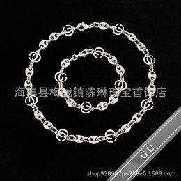 Chaîne en argent Fried Dough Twists Collier de fil Bracelet creux Make Old Bijoux de luxe personnalisés pour hommes et femmes