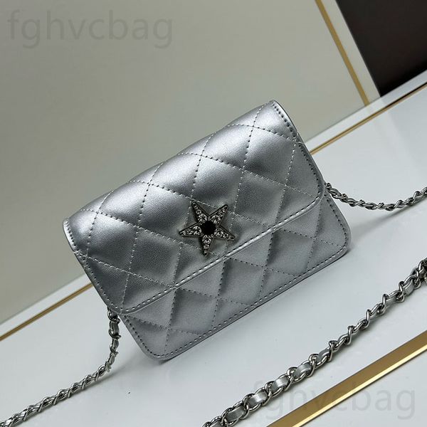 Chaîne en argent Small Sac Fashion Crossbody Sac Geatine Le cuir de luxe Sac sous bras de luxe Sac Fanny Fanny Pack de haute qualité Sac de luxe Brand Women's Purse