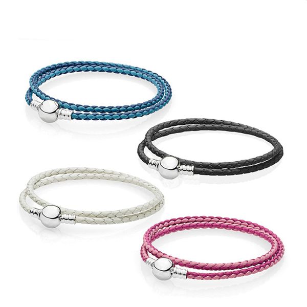 Argent Charme Double Boucle Bracelets En Cuir DIY fit Pandora Dream Catcher Femmes Bijoux Cadeau