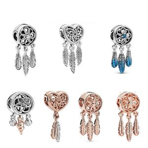 Silver Classic Dream Catcher Charm Bracelet Beads Diy Fit Pandora Style Feather Bracelet