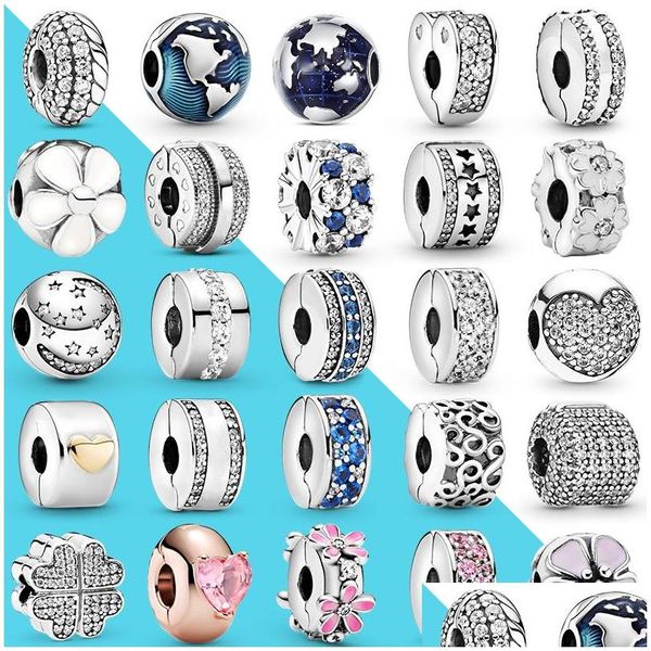 Argent Clip Charms 925 Sterling Sier Stopper Fit Original Pandora Bracelet Diy Femmes Bijoux Cadeau Bracelets Accessoires Drop Delivery Dhfoy