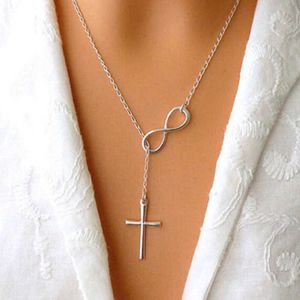 Zilveren kleur kruis hanger ketting mode vrouwen ketting klassieke partij sieraden vrouwelijke choker