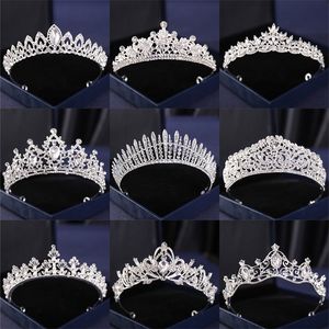 Couleur argent Crysta couronnes et diadèmes baroque vintage couronne diadème pour les femmes mariée concours de bal diadème accessoires de cheveux de mariage 220726