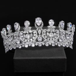 Zilveren kleur kristal bruiloft tiara's en kronen prinses koningin kroon tiara diadeem bruids bruid haar accessoires sieraden cadeau
