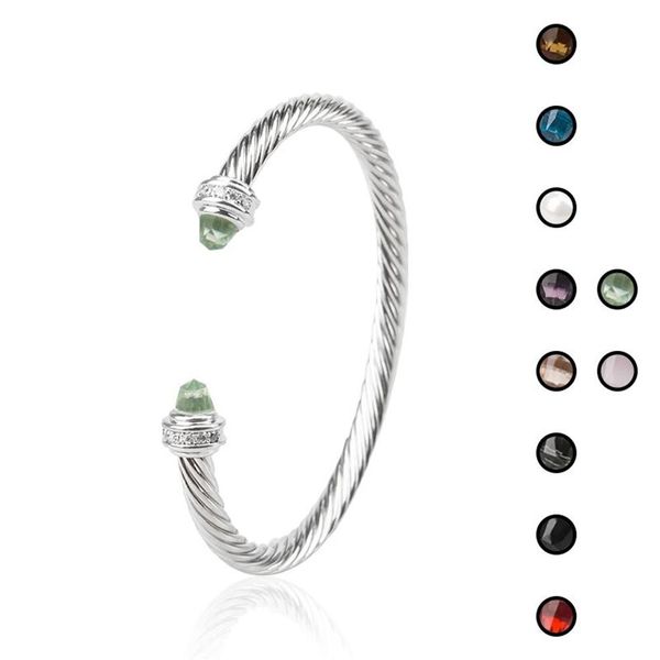 Brazalete de color plateado, pulsera y collar, pulsera de diseño chapada en oro blanco, pulsera de lujo con circonita de ónix negro para Wom308W