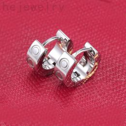 Boucles d'oreilles de créateur de couleur argent cerceau de luxe amour boucle d'oreille femme vis épais cristaux uniques plaqué or rose alliage orecchini poli à la mode mini ZB015 F23