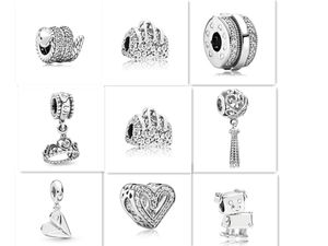 Zilveren Kleur Veer Kroon Veiligheid Ketting Owl Love Beads Tower Hanger Fit Pandora Charms Armbanden DIY Vrouwen Originele Sieraden