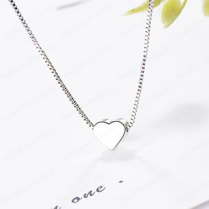 Couleur argent amour coeur chaîne collier saint valentin femmes pendentif colliers cadeau bijoux