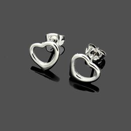 Boucles d'oreilles de luxe en acier inoxydable pour femmes, couleur argent, cadeaux simples pour amoureux du cœur, boucles d'oreilles de fiançailles hautement polies