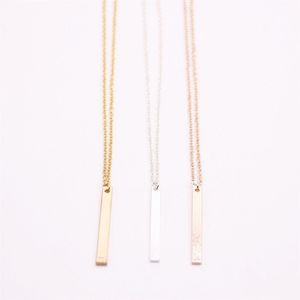 Zilverkleurige kettingen Zuid-Amerikaanse stijl kubusvormige hanger ketting Strip sleutelbeen kettingen voor dames217c