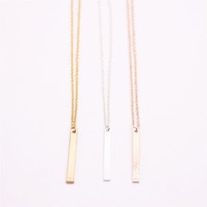 Zilverkleurige kettingen Zuid-Amerikaanse stijl kubusvormige hanger ketting Strip sleutelbeen kettingen voor dames2997