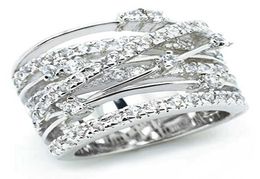 Silver Color Rose Gold Band Rings for Women Wedding Engagement Fashion Bijoux 2019 Nouveau X07152735827