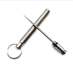 Zilver Camoufleerbare Titanium Tandenstoker Micro TiPick Outdoor Tandenstoker EDC Sleutelhanger Gereedschap Camping Picknick met Beschermhoes Houder