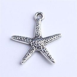 Argent cuivre rétro amulettes flottantes pendentif étoile de mer fabrication pendentif de bijoux bricolage collier ou bracelets charme 600pcs / lot 10207U