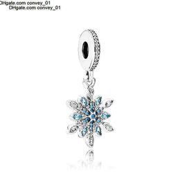 Pendentif de neige en cristal argenté, boîte de vente au détail, breloques de perles européennes, bracelet, collier, fabrication de bijoux