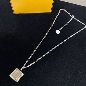 Zilveren kubus hanger kettingen voor vrouwen twee kanten gouden ontwerp kettingen dame verstelbare mode sieraden