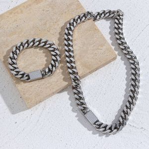 Zilver aangepaste ketting hiphop sieraden ketting Cubaanse link 12 mm fijn polijsten cnc diamant