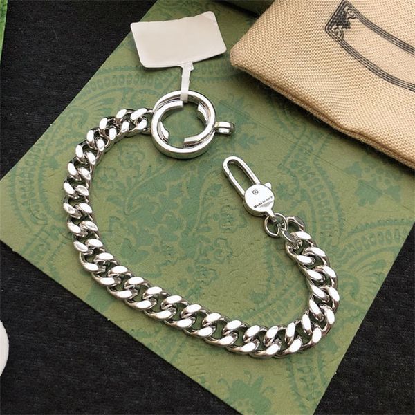 Pulsera de cadena de diseñador de plata Hombres Mujeres Cadenas de eslabones de letras entrelazadas Pulseras Cráneo Joyería de lujo para hombre Pulseras de fiesta de boda Pour Femmes