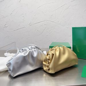 Zilveren Designer Cloud Handtas Dames Shell Clutch Tassen Verstelbare Schouderriem Gouden Avondtassen 22cm