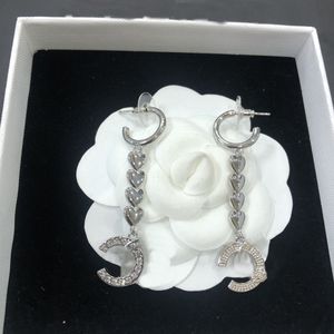 Boucles d'oreilles de créateur en argent, boucles d'oreilles en perles, bijoux de luxe avec lettres pour femmes, bijoux en diamant