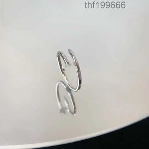Zilveren ontwerper dunne ring nagel ring met diamant top v goud voor vrouw man galvaniseren 18k klassieke premium boxRIRP RIRP