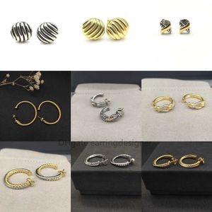 Zilver Designer Dames Gouden Oorbellen Hoop Earring Trendy S925 voor Ronde Sterling Oorstekers Populaire Stud 2023 Retro Twist Parel Diamant Luxe Merk {category}