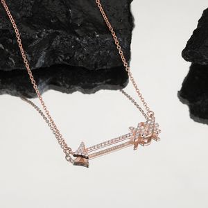 zilveren diamant pijl liefde hangers ketting 18k goud vergulde ketting armbanden sieraden vrouwen kettingen ketting link luxe hart topkwaliteit bruiloft feest dames geschenken