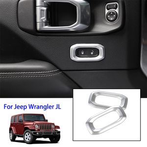 Anneau décoratif de commutateur de verrouillage de porte en argent pour Jeep Wrangler JL 2018, sortie d'usine, accessoires internes automobiles de haute qualité 243K